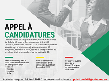 Lancement du deuxième appel à candidatures pour le dispositif COVID